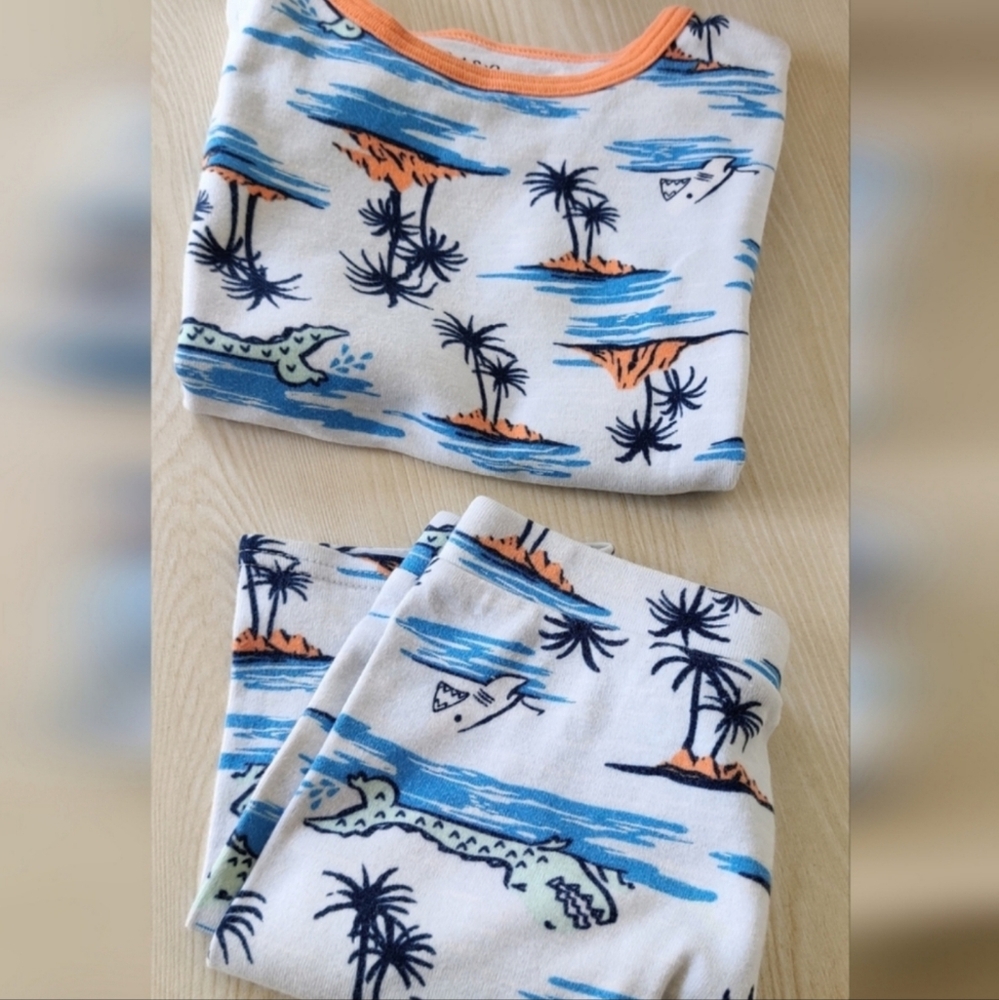 Cat & Jack Boy's 2 Piece Tropical Fitted Sleepwear Set Size 6